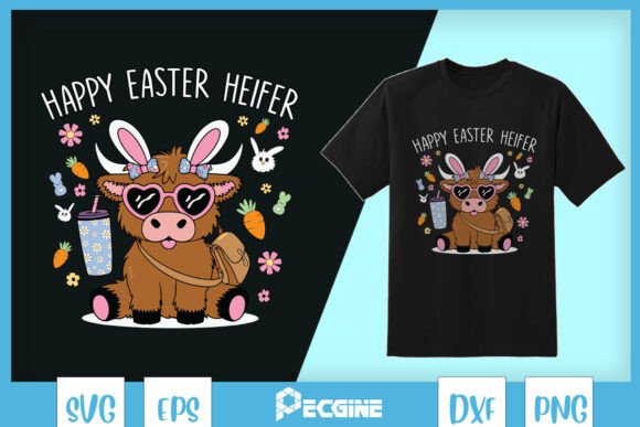Happy Easter Heifer Cow Western SVG Review