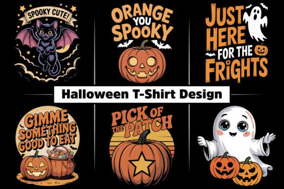 Pumpkin Halloween T-shirt Bundle Design Review